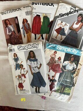 Vintage Western Sewing Pattern Bundles. Pick one bundle from photos.